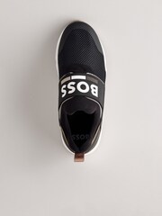 Temno črna barva - Boss športni copati z logotipom na ježka - Slika 3 iz 5