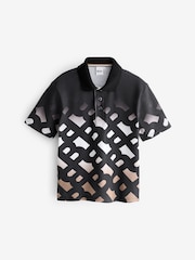 BOSS Black All-Over Logo Print Short Sleeve Polo Shirt - Image 1 of 1