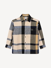 BOSS Natural Flannel Check Logo Overshirt - Image 2 of 3