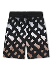 BOSS Black All Over Logo Print Swim Shorts - Image 1 of 3