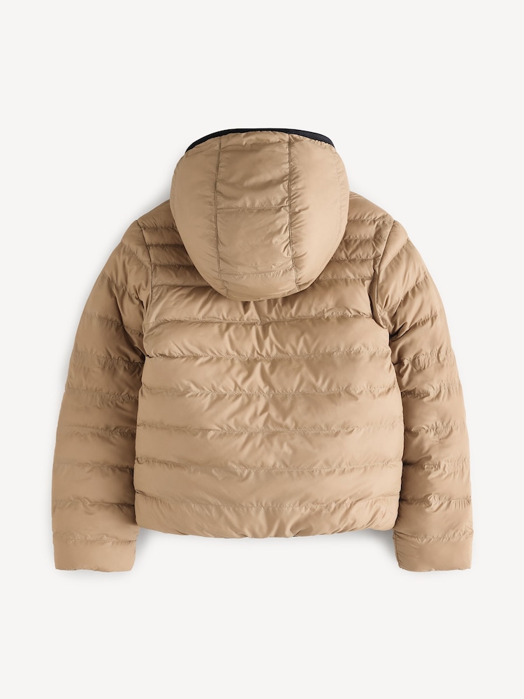 BOSS Natural Chest Logo Reversible Hoded Quilted Jacket - Image 2 of 5