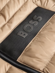 BOSS Natural Chest Logo Reversible Hoded Quilted Jacket - Image 5 of 5