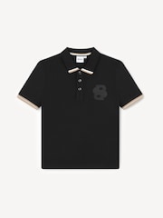 BOSS Black Short Sleeve Polo Shirt With Tipping Detail - Image 1 of 3