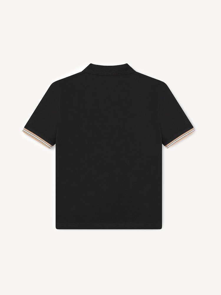 BOSS Black Short Sleeve Polo Shirt With Tipping Detail - Image 2 of 3