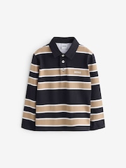 BOSS Black Chest Logo Stripe Long Sleeve Polo Shirt - Image 1 of 5