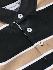 BOSS Black Chest Logo Stripe Long Sleeve Polo Shirt - Image 3 of 5