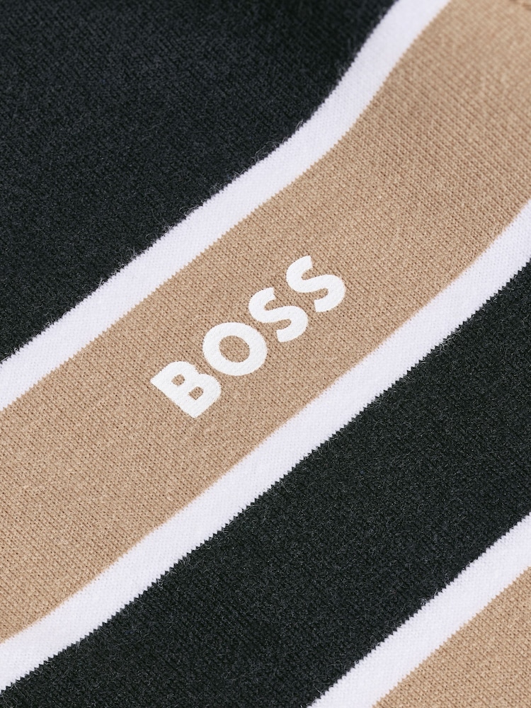 BOSS Black Chest Logo Stripe Long Sleeve Polo Shirt - Image 5 of 5 BOSS Black Chest Logo Stripe Long Sleeve Polo Shirt - Image 5 of 5