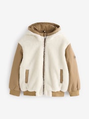 BOSS Natural Natural Sherap Fleece Coat - Image 1 of 2