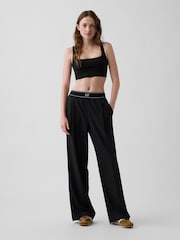 Gap Black Fit Pleated Easy Logo Trousers - Image 4 of 6