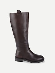 Off The Hook Brown Celeste Leather Knee High Boots - Image 2 of 6