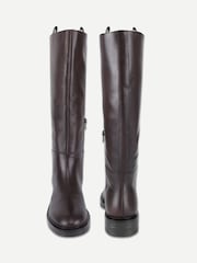 Off The Hook Brown Celeste Leather Knee High Boots - Image 4 of 6