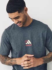 adidas Grey Lounge Pizza 100% Cotton Graphic T-Shirt - Image 5 of 7