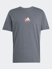 adidas Grey Lounge Pizza 100% Cotton Graphic T-Shirt - Image 7 of 7