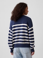 Gap Blue Stripe Relaxed Crew Neck Jumper - Image 2 of 4