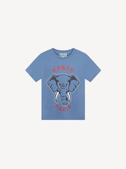 KENZO KIDS Blue Elephant Logo Short Sleeve T-Shirt - Image 1 of 2