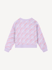 KENZO KIDS Purple All Over Logo Print Crew Neck Sweatshirt - Image 2 of 3