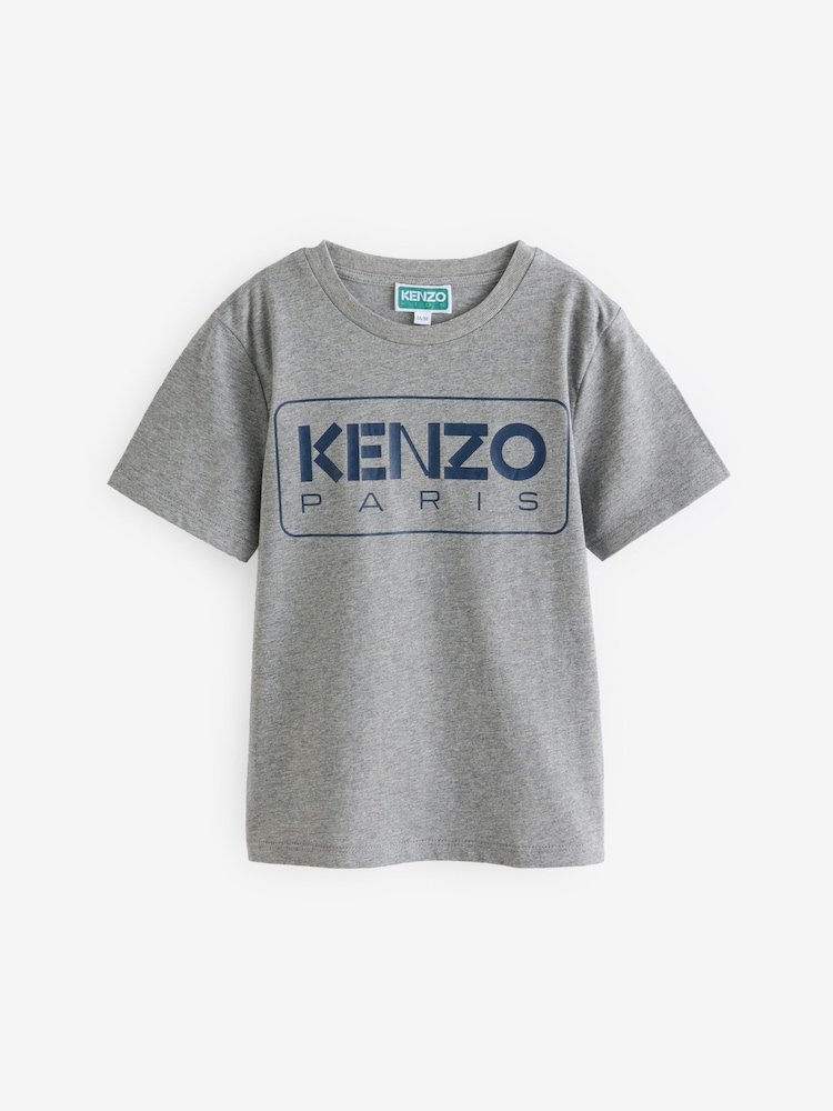 KENZO KIDS Grey Paris Logo Short Sleeved T-Shirt - Image 1 of 3