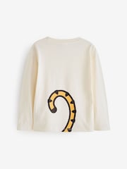 KENZO KIDS Cream Varisty Tiger Print Logo Long Sleeve T-Shirt - Image 2 of 5