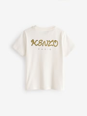 KENZO KIDS Cream Chest Logo Short Sleeve T-Shirt - Image 2 of 2