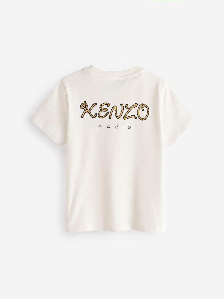KENZO KIDS Cream Chest Logo Short Sleeve T-Shirt - Image 2 of 2