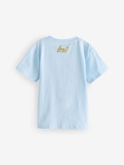 KENZO KIDS Blue Crocodile Print Varsity Logo Short Sleeve T-Shirt - Image 2 of 4