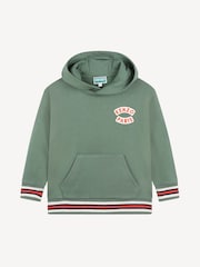 KENZO KIDS Green Chest Logo Hoodie With Tipping Detail - Image 1 of 3