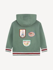 KENZO KIDS Green Chest Logo Hoodie With Tipping Detail - Image 2 of 3