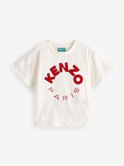 KENZO KIDS Cream Paris Logo Short Sleeved T-Shirt - Image 1 of 4
