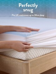 Slumberdown Blue Cool Touch PCM Summer Fitted Bedsheet - Image 5 of 9