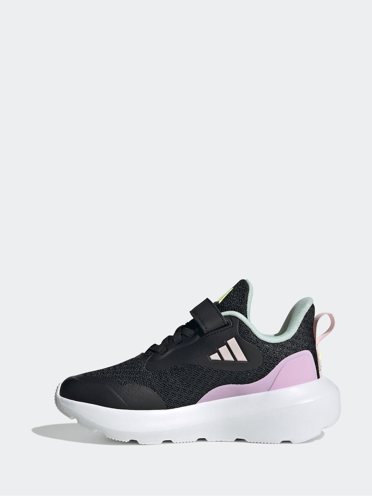 adidas Black Kids Fortarun 3 Trainers - Image 2 of 10