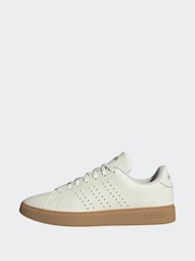 adidas White Off Advantage Trainers - Image 2 of 9