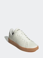 adidas White Off Advantage Trainers - Image 3 of 9