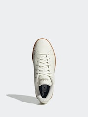 adidas White Off Advantage Trainers - Image 5 of 9