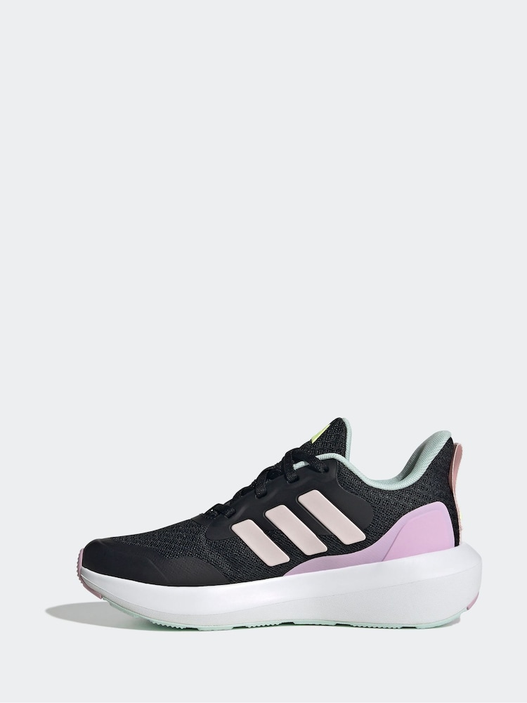 adidas Black Dark Kids Fortarun 3.0 Trainers - Image 2 of 9