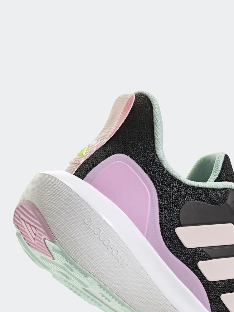 adidas Black Dark Kids Fortarun 3.0 Trainers - Image 9 of 9