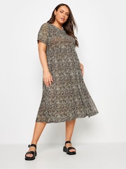 Yours Curve Throw On Mesh Layer Dress - Bild 2 von 5