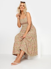 Yours Curve Pink Ditsy Floral Shir Midi Dress - Image 1 of 5