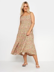 Yours Curve Pink Ditsy Floral Shir Midi Dress - Image 2 of 5