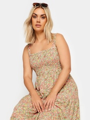 Yours Curve Pink Ditsy Floral Shir Midi Dress - Image 4 of 5