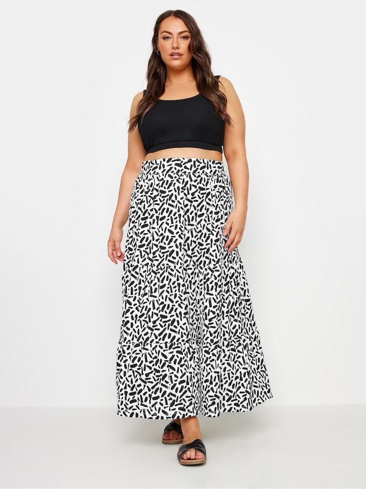 Weiß - Yours Curve Paisley Print Textured Maxi Skirt - Bild 2 von 5 Weiß - Yours Curve Paisley Print Textured Maxi Skirt - Bild 2 von 5