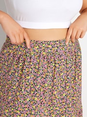 Yours Curve Black Paisley Print Textured Maxi Skirt - Image 4 of 5