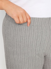 Yours Curve Grey Tropical Wide Leg Trousers - Image 4 of 5