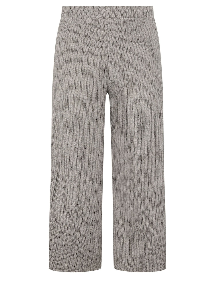 Yours Curve Grey Tropical Wide Leg Trousers - Image 5 of 5