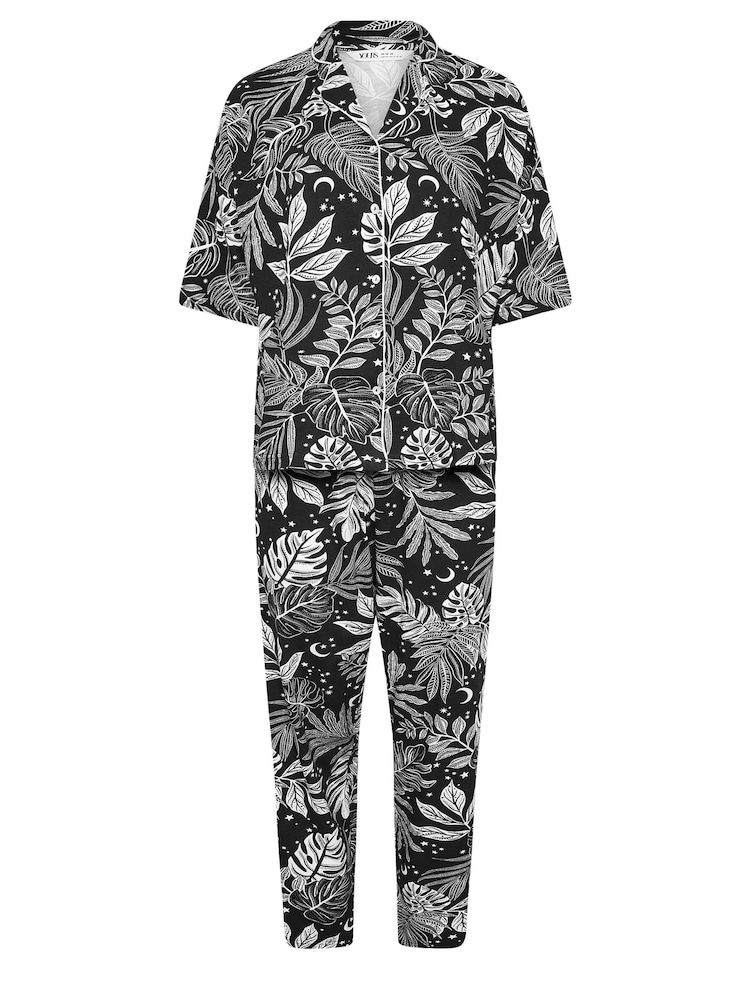 Yours Curve – Midnight Palm – Pyjama-Set mit Reverskragen aus 100 % Baumwolle - Bild 5 von 5 Yours Curve – Midnight Palm – Pyjama-Set mit Reverskragen aus 100 % Baumwolle - Bild 5 von 5