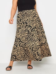 Yours Curve Cream Paisley Print Textured Maxi Skirt - Image 1 of 5