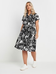 Yours Curve Black Leopard Print Dress - Image 1 of 5
