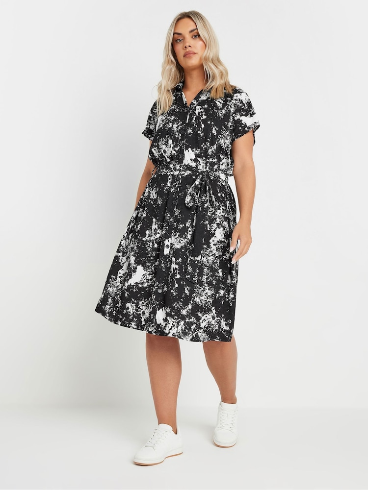 Yours Curve Black Leopard Print Dress - Image 1 of 5