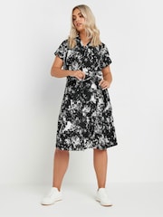 Yours Curve Black Leopard Print Dress - Image 2 of 5