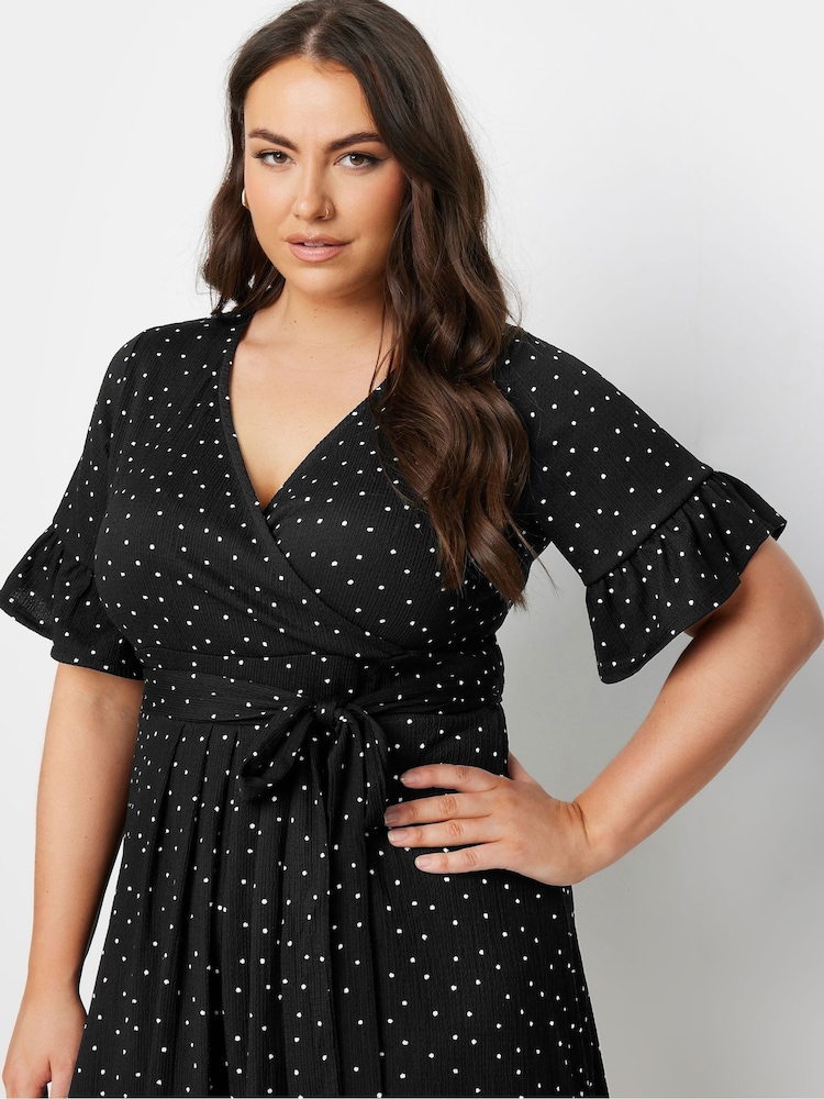 Schwarz - Yours Curve Dot Print Dress - Bild 2 von 5 Schwarz - Yours Curve Dot Print Dress - Bild 2 von 5