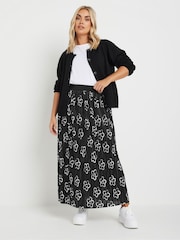 Yours Curve Black Light Floral Pleated Skirt - Image 2 of 5